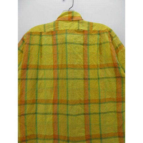 VINTAGE Topps Shirt Medium Sanforized 60s 70s Mod Button Up Plaid * - Picture 7 of 10